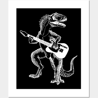 SEEMBO Dinosaur Playing Guitar Musician Guitarist Music Band Posters and Art